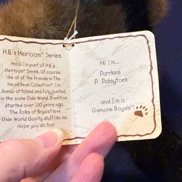 Boyds Bear Purrkins P Pussytoes Cat Plush 12” Heirloom series Collectible - Picture 8 of 9